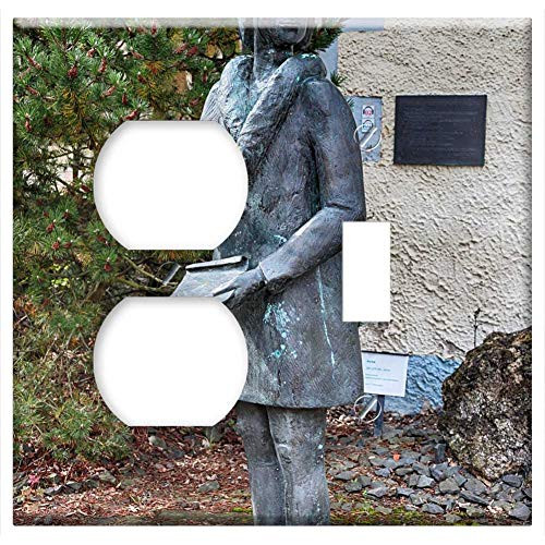 2-Gang, Outlet Toggle Combination Wall Plate Cover - Sculpture Bronze Sculpture Bronze Artwork Figure 2