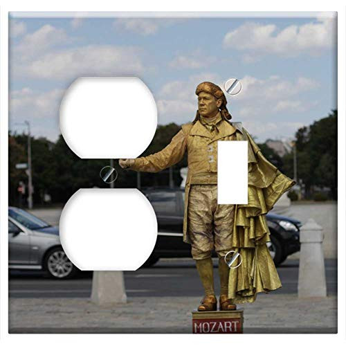 2-Gang, Outlet Toggle Combination Wall Plate Cover - Statue Figure Monument Culture Sculpture Tourism