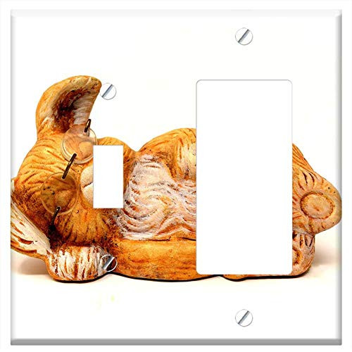 Toggle Rocker/GFCI Combination Wall Plate Cover - Easter Easter Bunny Sleep Glasses Figure Funny Toggle Rocker/GFCI Combination Wall Plate Cover - Easter Easter Bunny Sleep Glasses Figure Funny