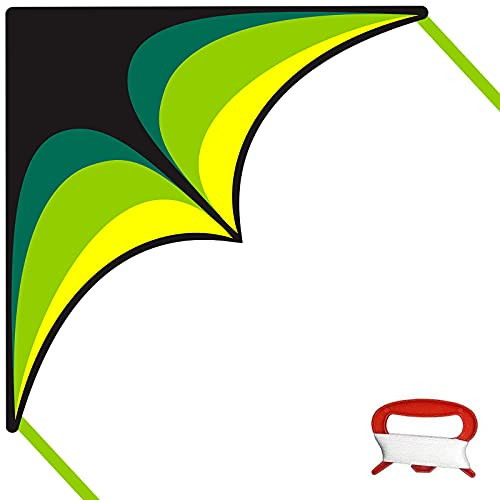 Nobie vivid Delta Kite, Kites for Kids Adults Easy to Fly, Beach Kite with 2 Ribbons and 330ft Kite String, Large Kite for Beginner