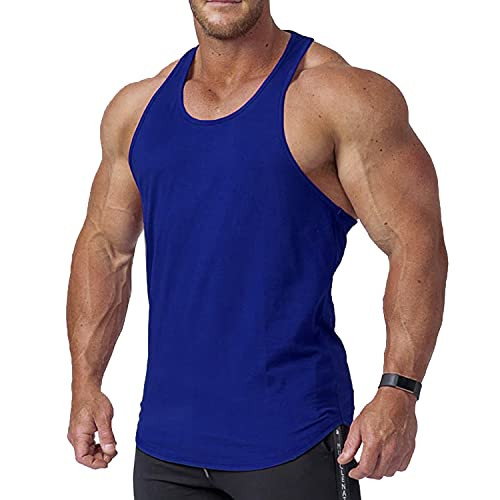 LecGee Men's Tank Tops Stringer Bodybuilding Workout Gym Vest Quick Dry Training Y Back Athletic T-Shirts