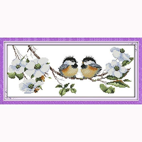 Joyautum Birds Counted Cross Stitch 11CT 14CT Cross Stitch Sets DIY Cross Stitch Kits for Embroidery Home Decor Needlework -14ct Blank Fabric- Joyautum Birds Counted Cross Stitch 11CT 14CT Cross Stitch Sets DIY Cross Stitch Kits for Embroidery Home Decor Needlework -14ct Blank Fabric-