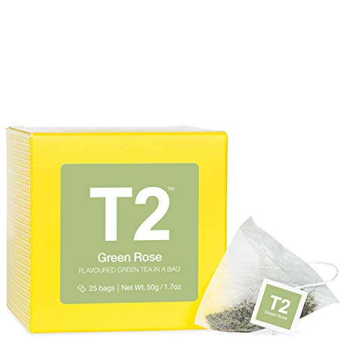 T2 Tea - Green Rose, Flavored Green Tea, Green Teabags, 25 Count