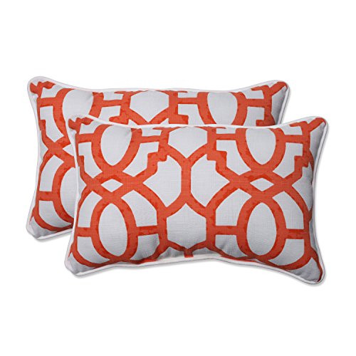 Pillow Perfect Outdoor/Indoor Nunu Geo Mango Rectangular Throw Pillow (Set of 2)