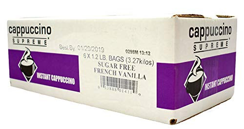 Cappuccino Supreme Sugar Free French Vanilla Instant Cappuccino Mix 6 x 1.2 lbs