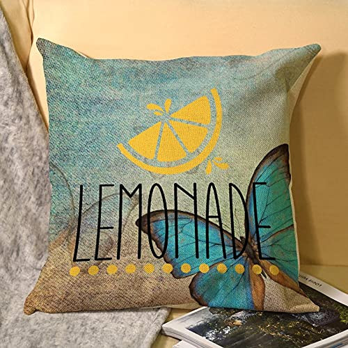 by Unbranded Pillow Covers Farmhouse Throw Pillowcase Cushion Case for Home Decor Lemonade, Lemons, Summer, Kitchen, Make Lemonade, Lemonade Sign, Lemonade, Lemonade Stand, Kitchen Sign Cushion Case