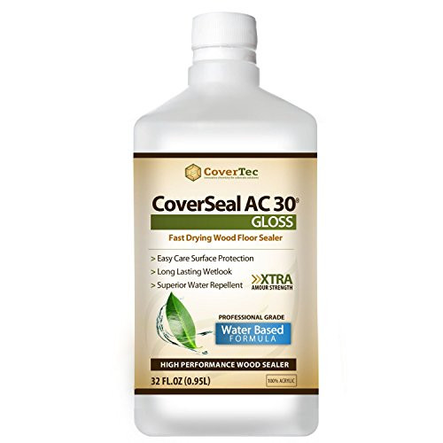 CoverSeal AC30 Gloss Wood Sealer, Durable, Fast Setting, Clear Gloss Look (1 Qrt - Prof Grade)