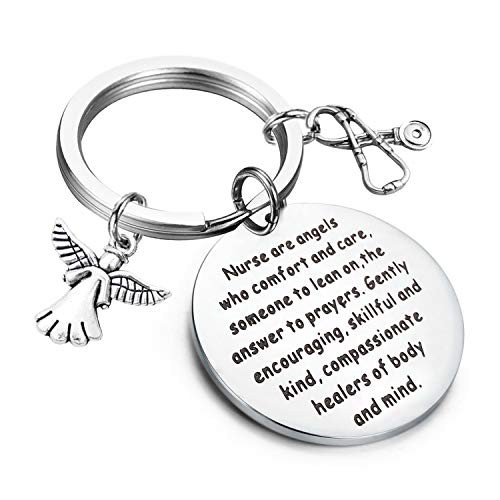 PLITI Nurse Inspirational Gifts Nurses Prayer Keychain Nurses are Angels Who Comfort Care Keyring Nurse Graduation Gifts for Her PLITI Nurse Inspirational Gifts Nurses Prayer Keychain Nurses are Angels Who Comfort Care Keyring Nurse Graduation Gifts for Her
