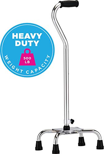 NOVA Medical Products Heavy Duty Quad Cane with Large Base, Silver, 4.5 Pound