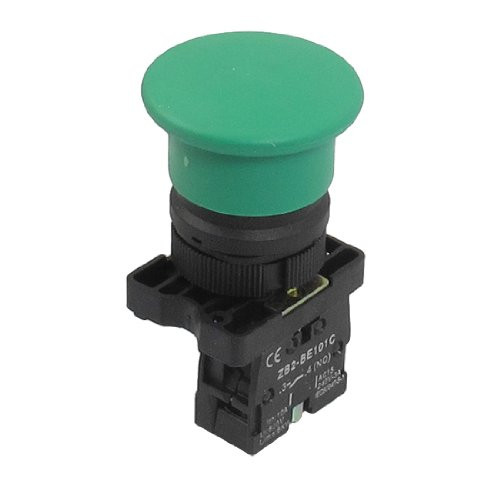 IIVVERR 22mm 1 NO N/O Green Mushroom Momentary Push Button Switch 600V 10A ZB2-EC31 -22mm 1 NO N/O Interruptor pulsador momentáneo de seta verde 600V 10A ZB2-EC31