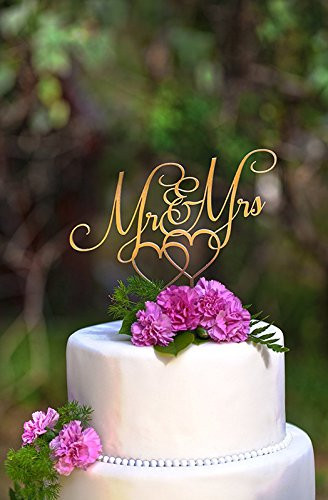 Mirror Gold Acrylic Mr Mrs Wedding Cake Topper For Wedding Decoration Engagement Anniversary Party Supplies Cake