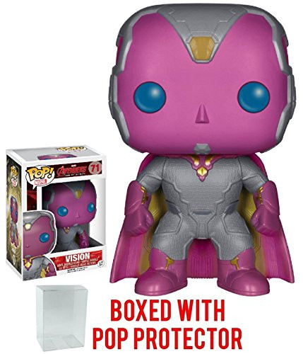 Funko Pop! Marvel: Avengers 2 Age of Ultron - Vision Vinyl Figure (Bundled with Pop Box Protector CASE)