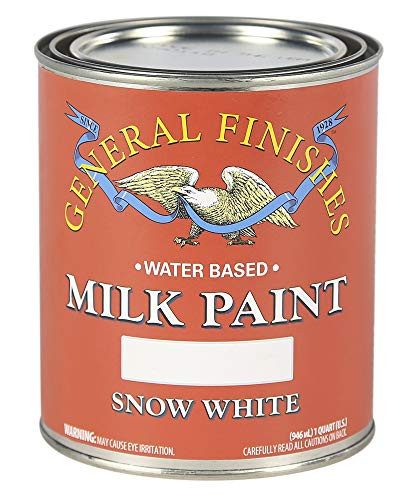 General Finishes QSW Water Based Milk Paint, 1 Quart, Snow White