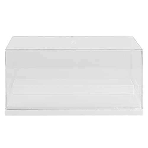 Cabilock Plastics Clear Acrylic Display Case Countertop Box Cube Organizer Stand Protection Showcase for Action Figures Toys Collectibles White