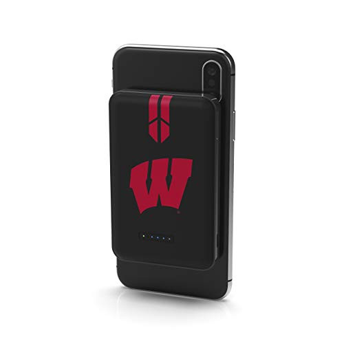 NCAA Wisconsin Badgers Wireless Powerbank with 2 USB Ports, Team Color NCAA Wisconsin Badgers Wireless Powerbank with 2 USB Ports, Team Color