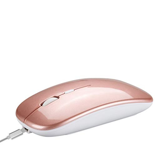 GorNorriss M90 2.4G Wireless Mouse Portable Mobile Optical Mouse with USB Receiver, Rechargeable BT 5.0 USB Dual Mode Gaming Mouse Mice for Notebook, PC, Laptop, Computer