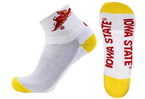 donegal bay Men's Iowa State University White Quarter Socks, Gold Heel/Toe, One Size donegal bay Men's Iowa State University White Quarter Socks, Gold Heel/Toe, One Size