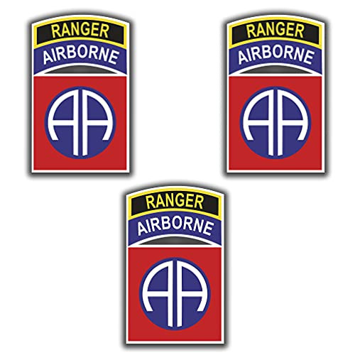 3pcs Sticker 82nd Airborne Ranger Army Fort Bragg Decal United States Army Military for Car Truck Window Laptop Bumper US Flag 3,1?5 in