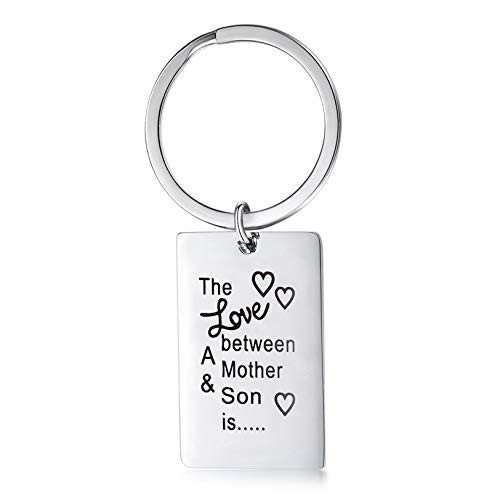CERSLIMO Mothers Day Gifts for Mom from Son The Love Between A Mother  and  Son is Forever Keychain Mama Mommy Mum Birthday Christmas Gifts