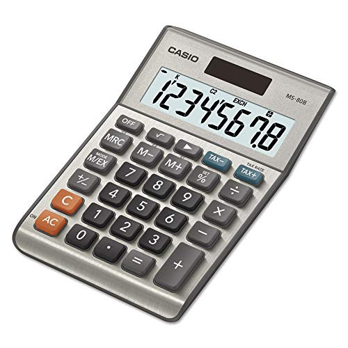 Casio MS-80S Tax and Currency Calculator 8-Digit LCD CSOMS80B