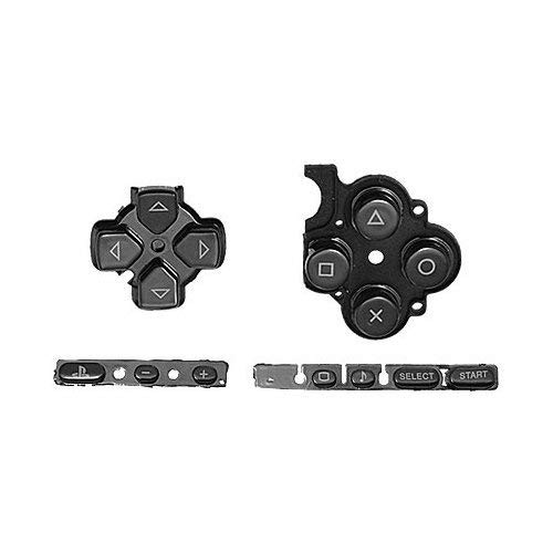 OSTENT Buttons Key Pad Set Repair Replacement Compatible for Sony PSP 3000 Slim Console - Color Black
