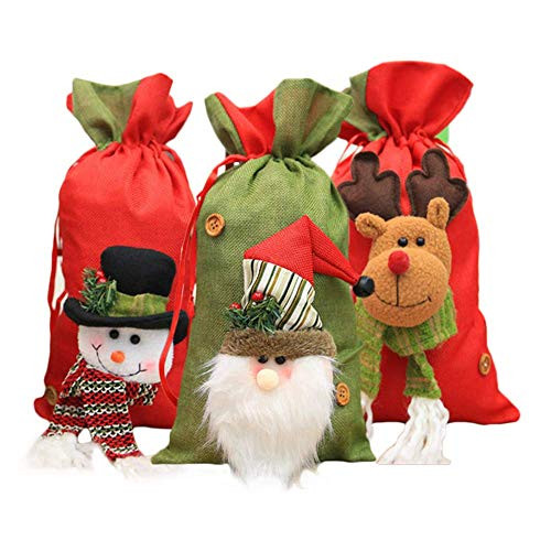 æ Santa Claus Drawstring Bags, 3D Design Fabric Christmas Bags for Christmas Party Supplies, Santa Claus Drawstring Bags æ Santa Claus Drawstring Bags, 3D Design Fabric Christmas Bags for Christmas Party Supplies, Santa Claus Drawstring Bags