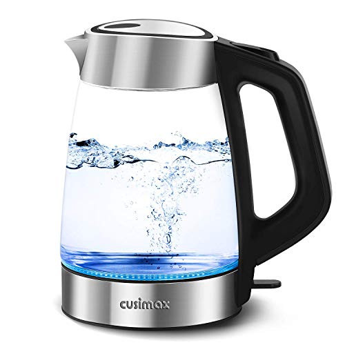 Cusimax 1.7L BPA-free Glass Electric Kettle, Cordless Water Kettle with Auto Shut-off & Boil-dry Protection, Glass Tea Kettle LED Light, CMWK-150G Upgraded Version Cusimax 1.7L BPA-free Glass Electric Kettle, Cordless Water Kettle with Auto Shut-off & Boil-dry Protection, Glass Tea Kettle LED Light, CMWK-150G Upgraded Version