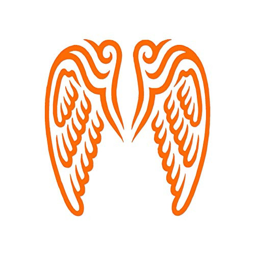 Angel Wings Art - Vinyl Decal Sticker - 5.75" x 6.25" - Orange Angel Wings Art - Vinyl Decal Sticker - 5.75" x 6.25" - Orange