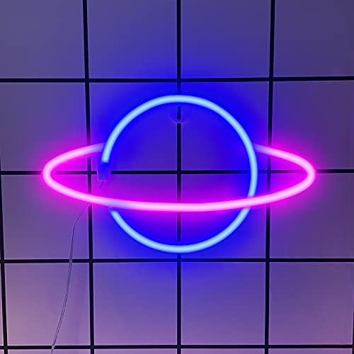 ifreelife Planet Neon Signs LED Night Light Neon Lights USB Charging/Battery Operated Neon Wall Lights Neon Decorative Lights for Home Bedroom Bar/Christmas/Wedding/Birthday Party