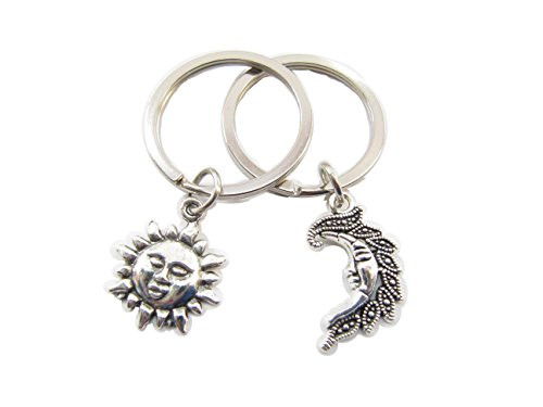 Sun And Moon Keychain, Set Of two, Best Friends Keyring, Sun Moon Keychain, Best Friends Keychains, Wiccan, Celestial