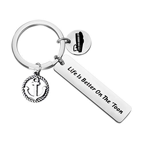 KEYCHIN Pontoon Keychain Boat Captain Gift Sailing Gift Pontoon Owner Gift Pontoon PAPA Keychain Life is Better On The 'Toon Keychain -On The 'Toon Keychain-