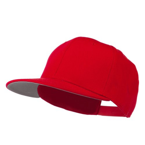 Otto Superior Cotton Twill Flat Bill Snapback Cap - Red OSFM