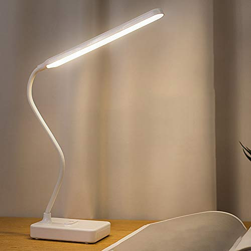 YESBAY LED Desk Lamp, Eye-Caring Table Lamps,3 Modes Stepless Dimming Plug-in/USB Rechargeable Home LED Table Lamp Desk Light for Studying, Working and Reading Rechargeable