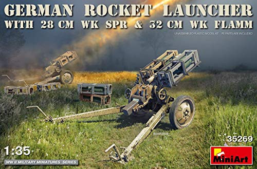 MiniArt 35269 German Rocket Launcher with 28cm WK SPR & 32cm WK Flamm, WWII Military Miniatures 1/35 Scale Plastic Model Kit