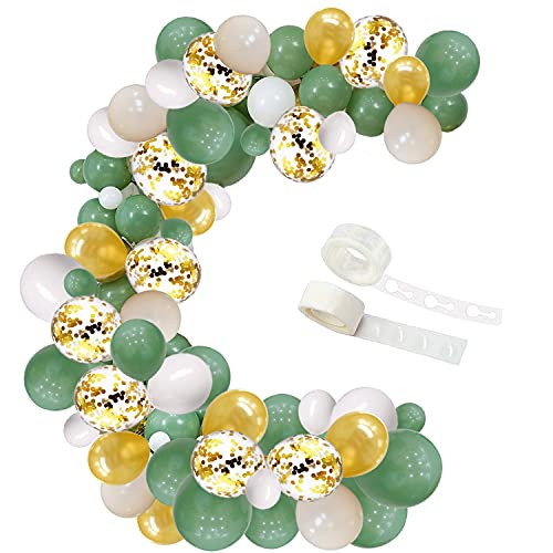 Olive Green Balloon Garland Arch Kit White Gold Confetti Balloons Macaron Orange Latex Balloons for Birthday Baby Shower Wedding Green Theme Party Decorations Olive Green Balloon Garland Arch Kit White Gold Confetti Balloons Macaron Orange Latex Balloons for Birthday Baby Shower Wedding Green Theme Party Decorations