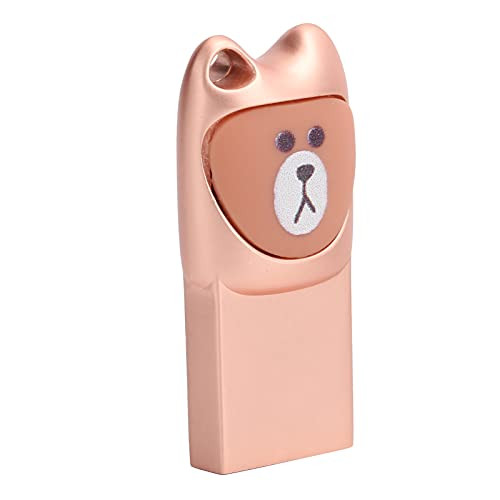 Kadimendium USB Flash Drive U Disk, Flash Drive U Disks Stick Pen Drive Memory Sticks-Bear Rose Gold, 32G-