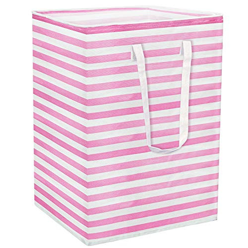 iceagle Large Laundry Hamper - Collapsible Laundry Basket With Handles - Dirty Clothes Hamper for Bedroom - Freestanding Laundry Basket Storage for Clothes kid Toy,Pink