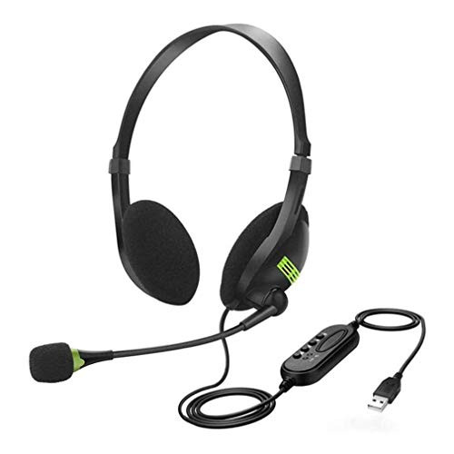 Computer USB Headset Call Center Headset with Microphone Noise Cancelling Wired Business Headset for Pc for Laptop?Black