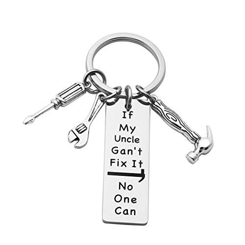 Meibai If My Papa Can't Fix It No One Can Funny Keychain for Dad Grandpa Fathers Day Keychain Gift -If My Uncle Can't Fix It-Uncle Keychain-