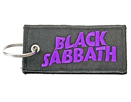 Black Sabbath Keyring Keychain Patch Wavy Band Logo Official Black