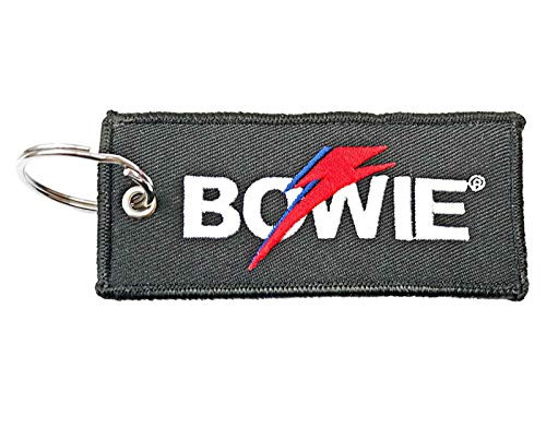 David Bowie Keyring Keychain Patch Flash Logo Official Black