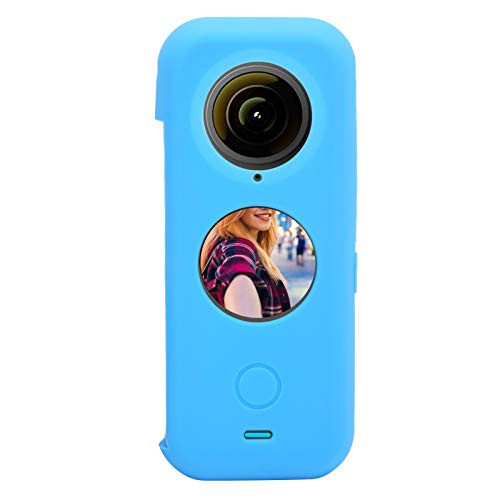 Vbestlife Silicone Panoramic Camera Protective Case with Lens Cover for Insta360 ONE X2 -Blue-