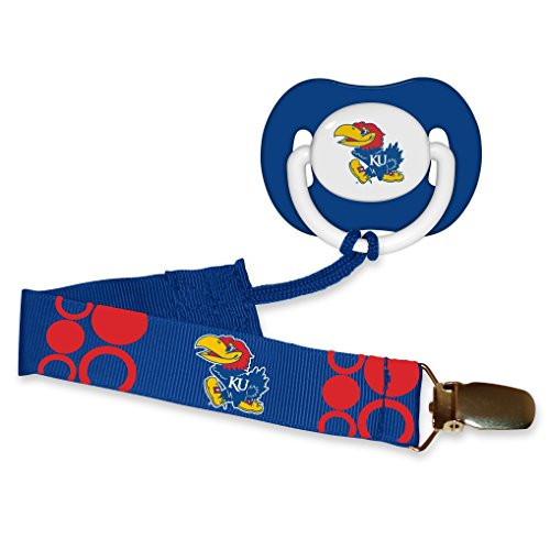 Baby Fanatic Pacifier with Clip, Kansas University