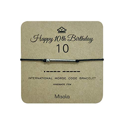 Happy 10 th Birthday Gifts Morse Code Bracelet for 10 Year Old Girls Daughter Friends Silver Beads Black String Friendship Bracelets
Happy 10 th Birthday Gifts Morse Code Bracelet for 10 Year Old Girls Daughter Friends Silver Beads Black String Friendship Bracelets