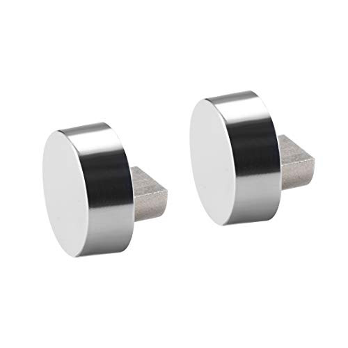 uxcell Mirror Clips - Zinc Alloy Glass Clips Clamps Holder Round Shape for 6-7mm Thick Mirror, 2 Pcs