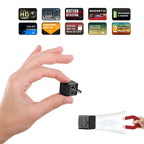 Mini Spy Camera 1080P Cop Spy Cam As Seen On TV-Spy Camera Wireless Hidden-Mini Camera Spy Wireless-Hidden Spy Camera -Nanny Cam with Night Vision and Motion Detection-Built-in Battery-No WiFi Needed