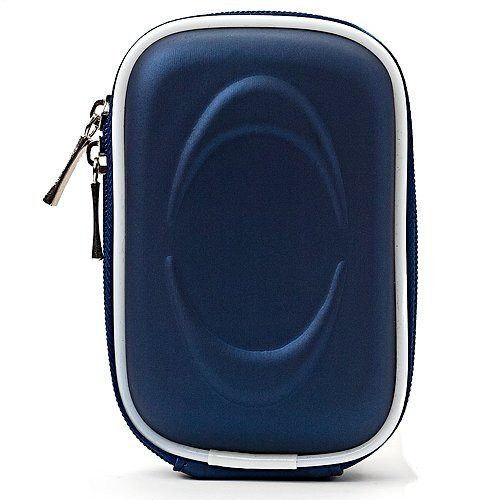 Protective Slim Eva Carrying Hard Shell Case -Blue Eva- for Nikon CoolPix L32 L330 L620 P340 Digital Cameras and Determination Hand Strap