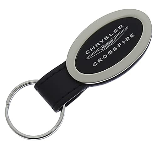 Au-tomotive Gold, Inc. Oval Key Chain for Chrysler Crossfire -Black-
