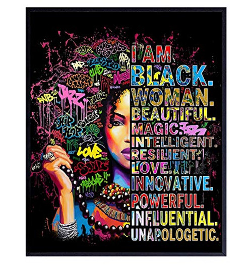 Black Wall Art - African American Wall Art - Black Woman Poster - African American Women, African American Woman, Black Women - Empowered Women - Motivational Wall Decor - Afro-American Wall Art Black Wall Art - African American Wall Art - Black Woman Poster - African American Women, African American Woman, Black Women - Empowered Women - Motivational Wall Decor - Afro-American Wall Art