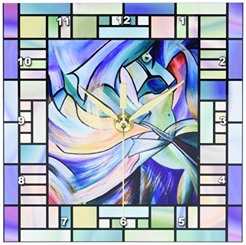 3dRose dc_46761_1 Art Deco Dancer Dance, Dancing, Belly Dance, Bellydance, Oriental Dance, Middle Eastern Dance, Desk Clock, 6 by 6-Inch